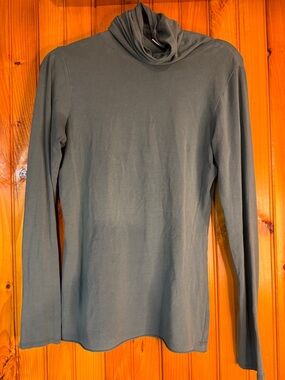 Peruvian Connection Women's Long-Sleeve Turtleneck in Slate Green